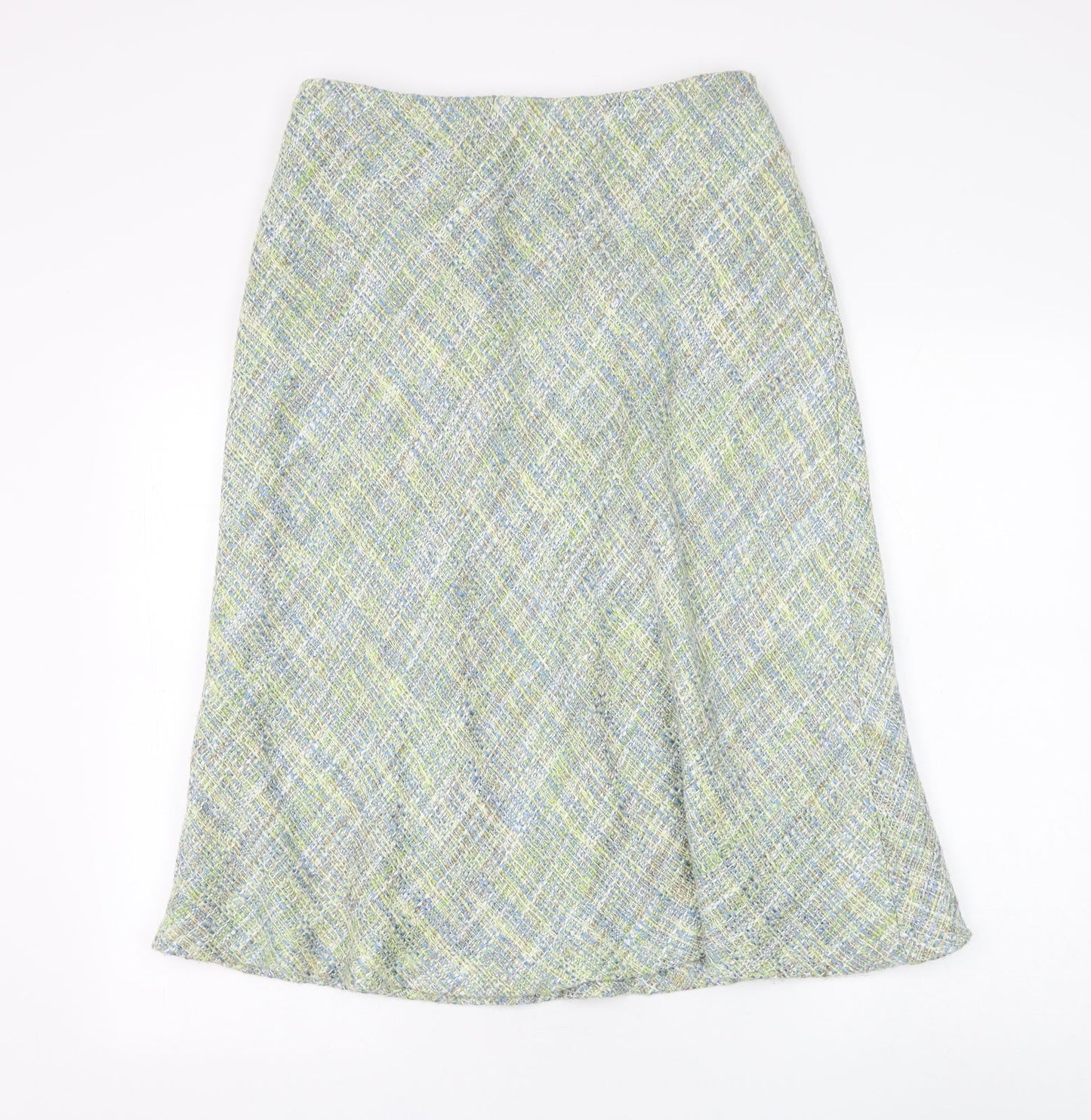 Preworn Womens Multicoloured Acrylic A-Line Skirt Size 14 Zip