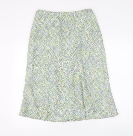 Preworn Womens Multicoloured Acrylic A-Line Skirt Size 14 Zip