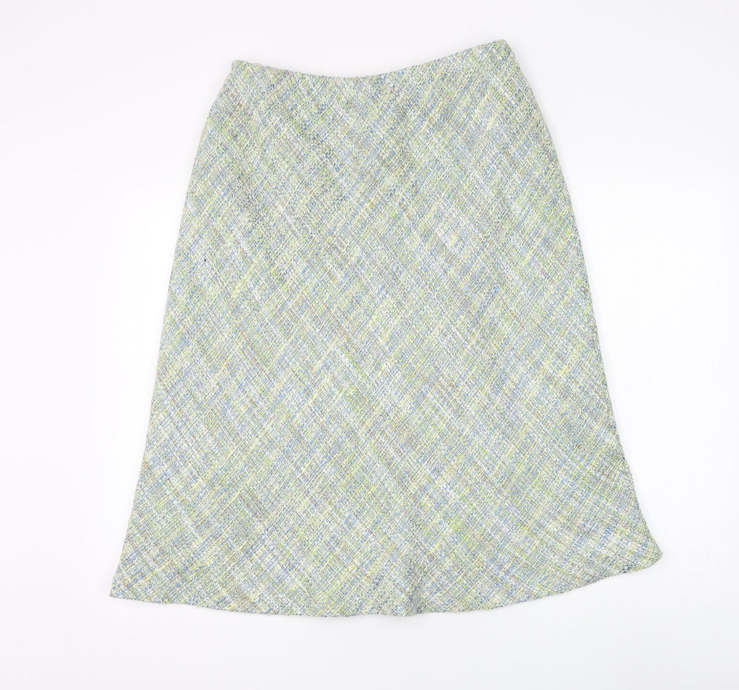 Preworn Womens Multicoloured Acrylic A-Line Skirt Size 14 Zip