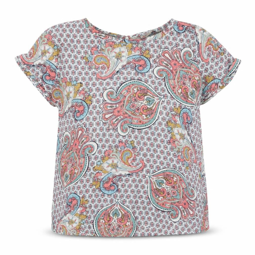 Marks & Spencer Womens Multicoloured Paisley Polyester Basic Blouse Size M Round Neck
