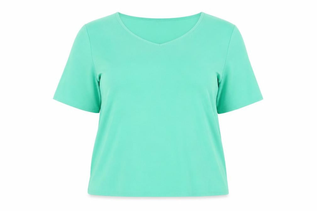 Chicot Womens Green Polyester Basic Blouse Size 18 Round Neck