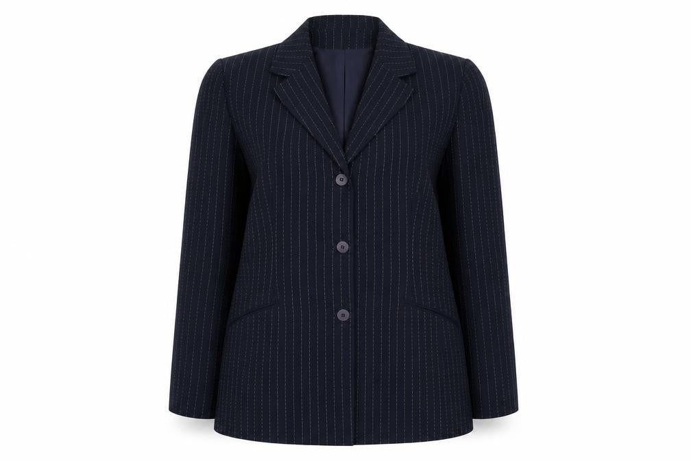 Daniel Design Womens Blue Striped Jacket Blazer Size 20 Button
