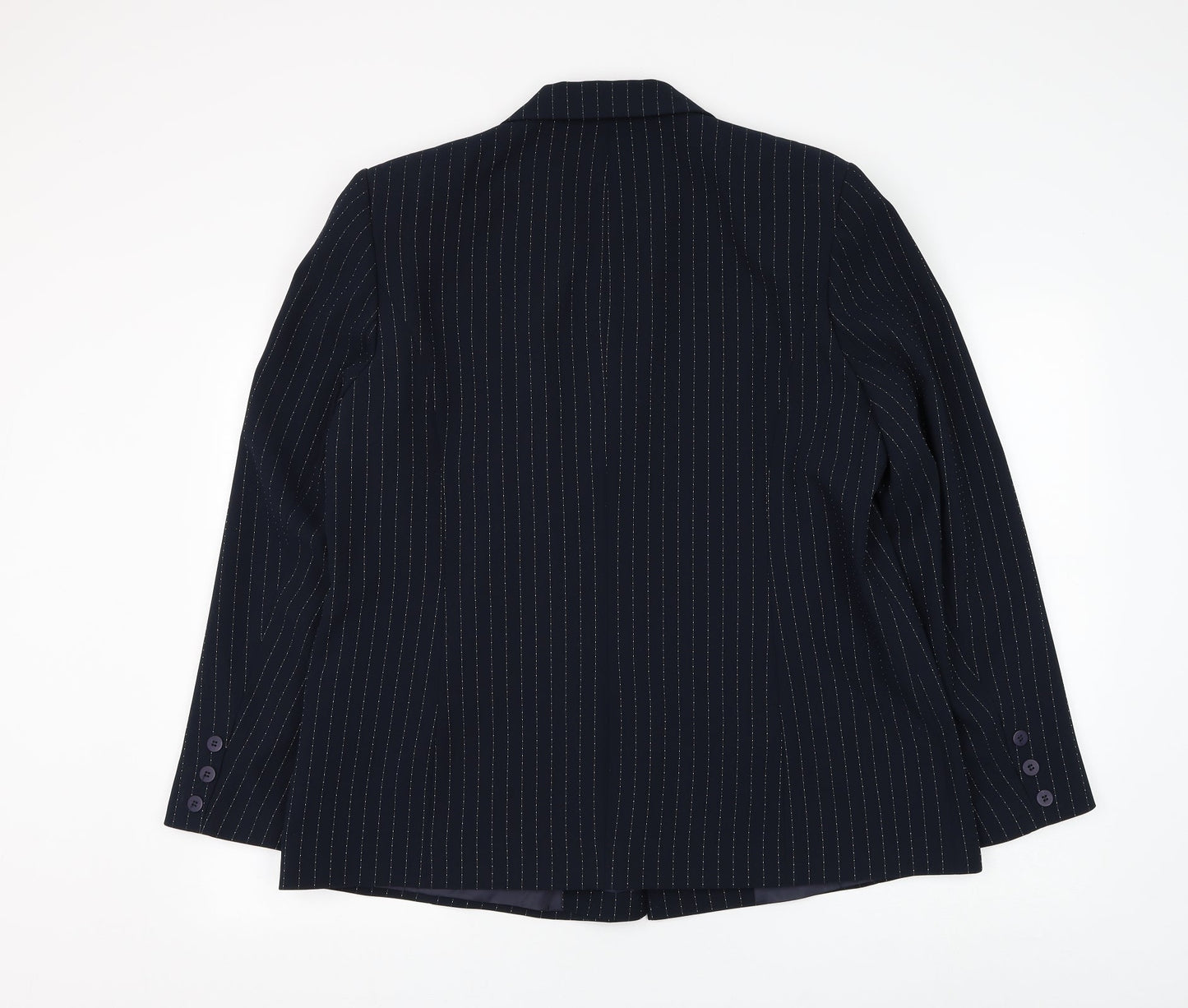 Daniel Design Womens Blue Striped Jacket Blazer Size 20 Button