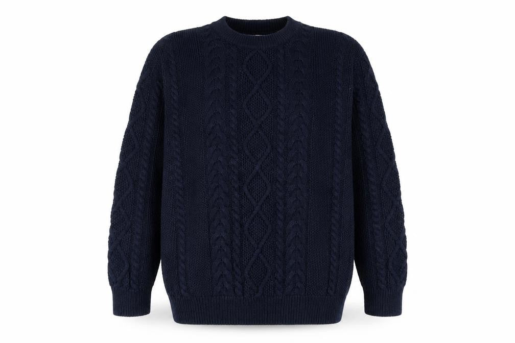 Code Collection Mens Blue Round Neck Polyester Pullover Jumper Size M