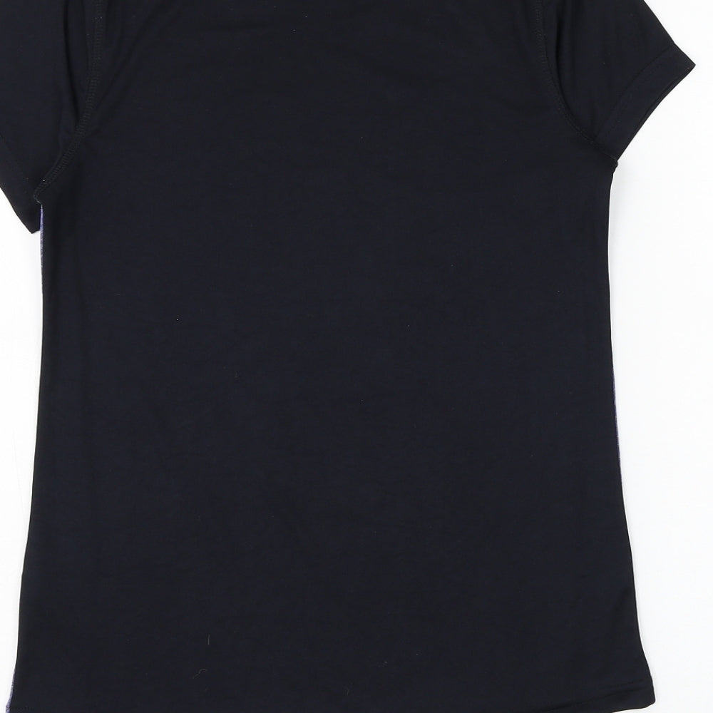 Preworn Womens Black Polyester Basic T-Shirt Size XS Round Neck Pullover