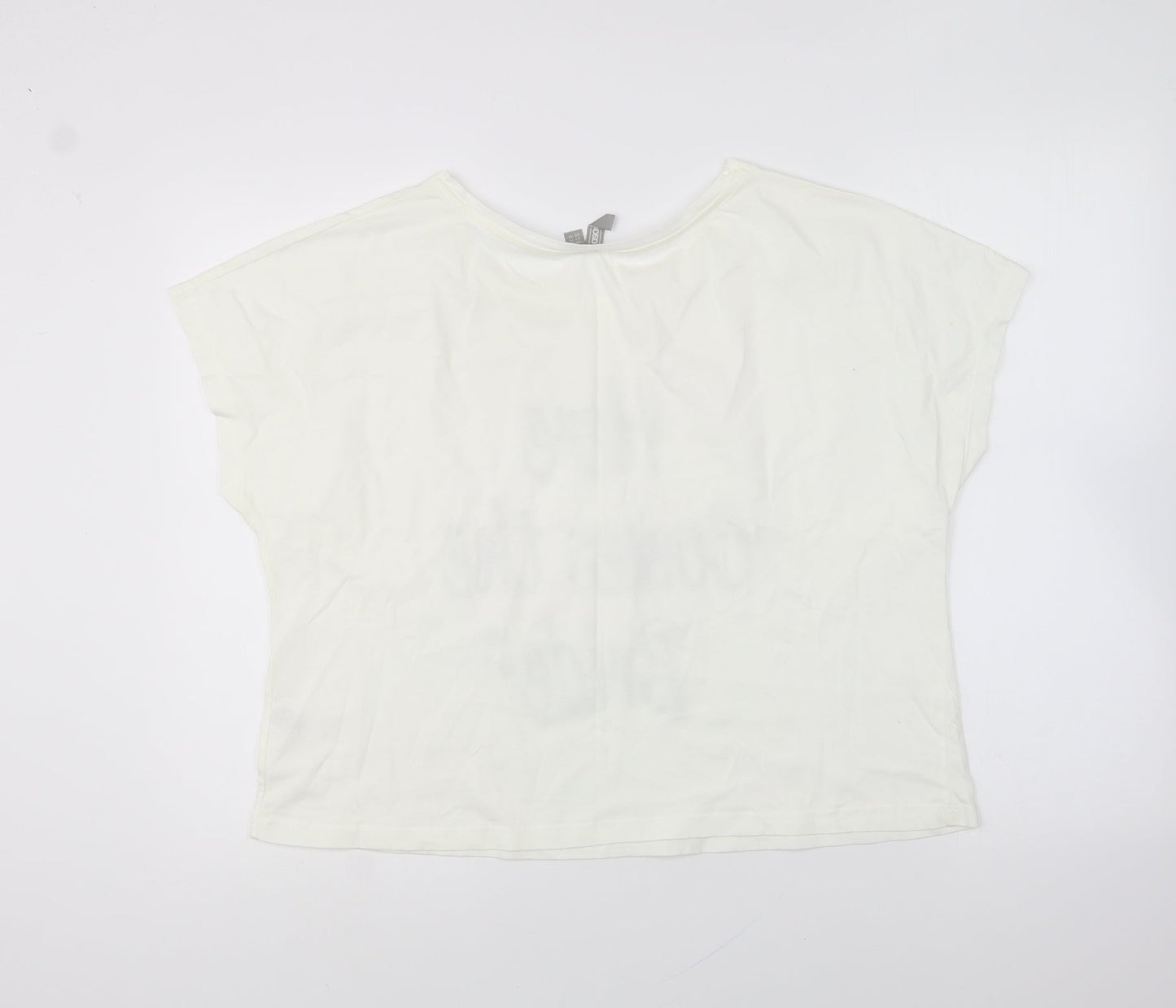 ASOS Womens Ivory Cotton Basic T-Shirt Size M Round Neck - Here Comes The Bride