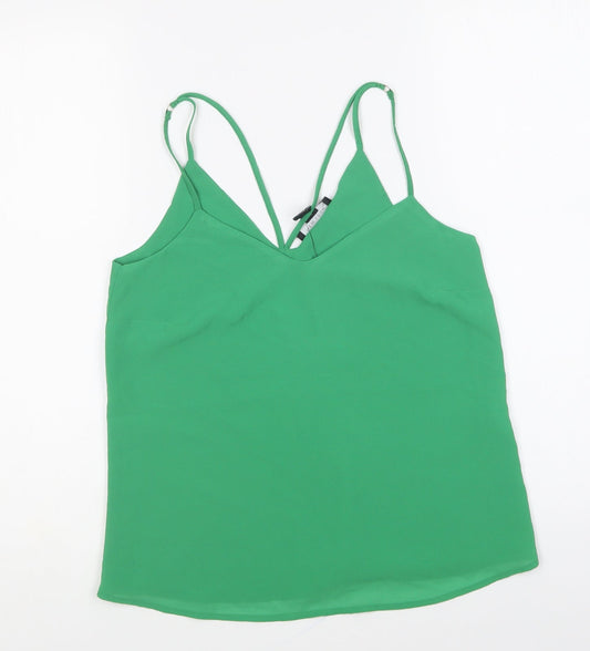 New Look Womens Green Polyester Camisole Blouse Size 4 V-Neck