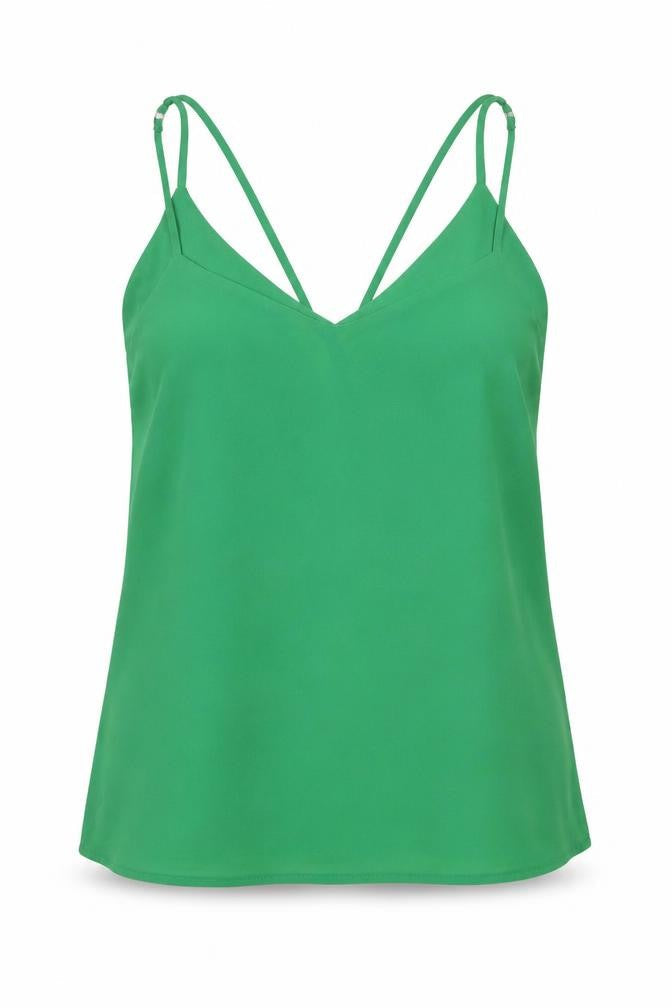 New Look Womens Green Polyester Camisole Blouse Size 4 V-Neck