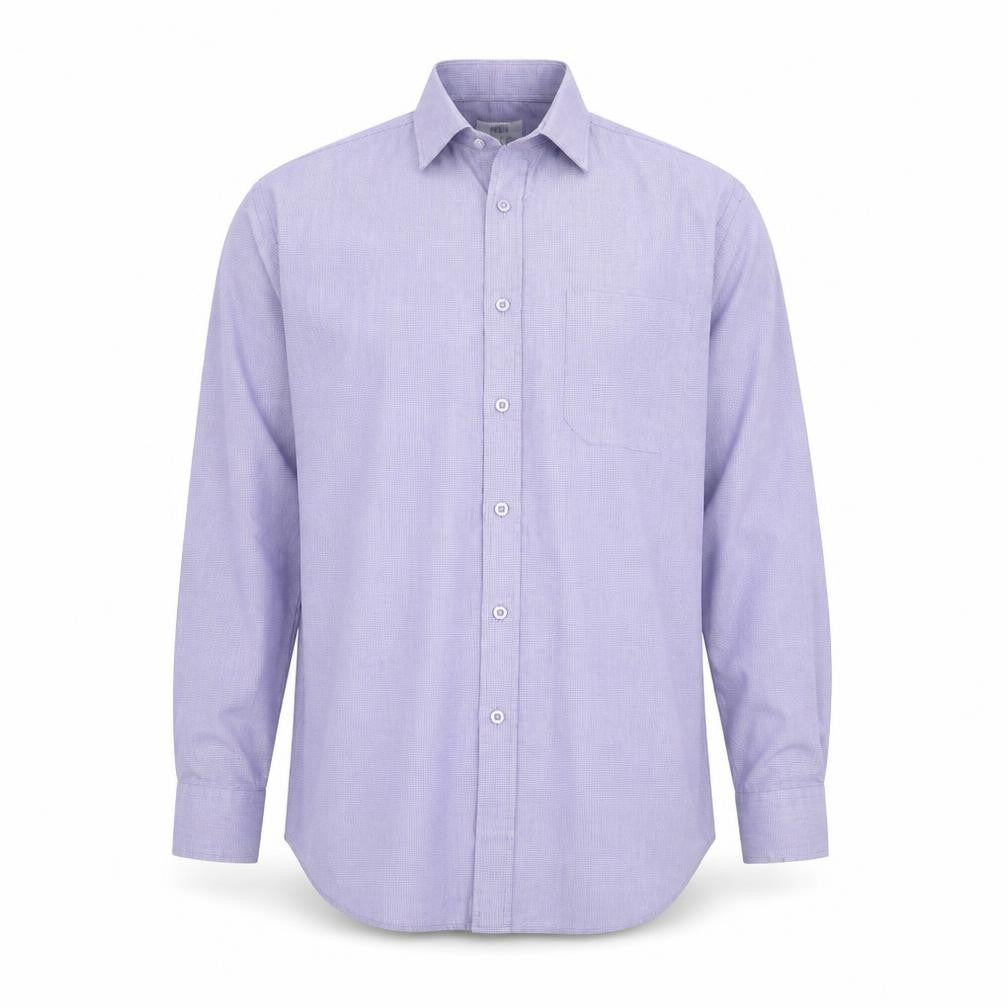 F&F Mens Purple Polyester Button-Up Size 16 Collared Button - Pocket Detail