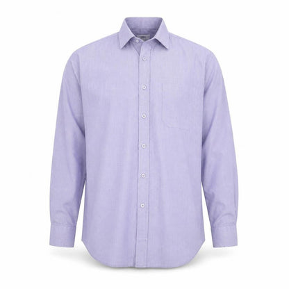 F&F Mens Purple Polyester Button-Up Size 16 Collared Button - Pocket Detail