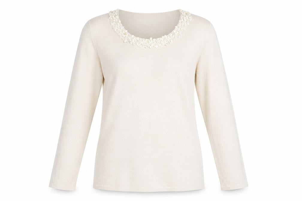 Country Casuals Womens Beige Boat Neck Viscose Pullover Jumper Size M