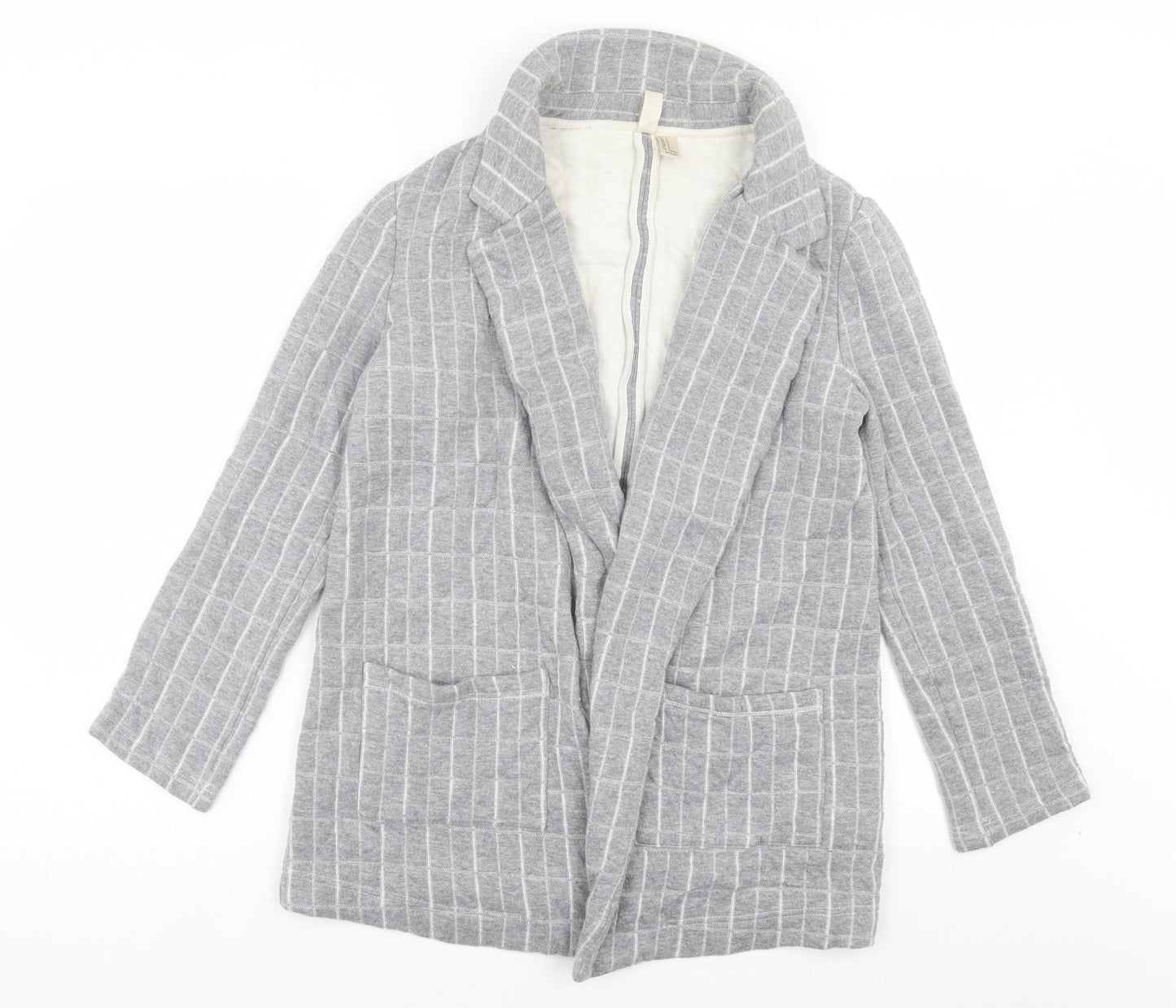 Forever & Exclusive Womens Grey Plaid Jacket Blazer Size S