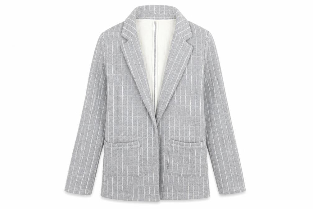 Forever & Exclusive Womens Grey Plaid Jacket Blazer Size S