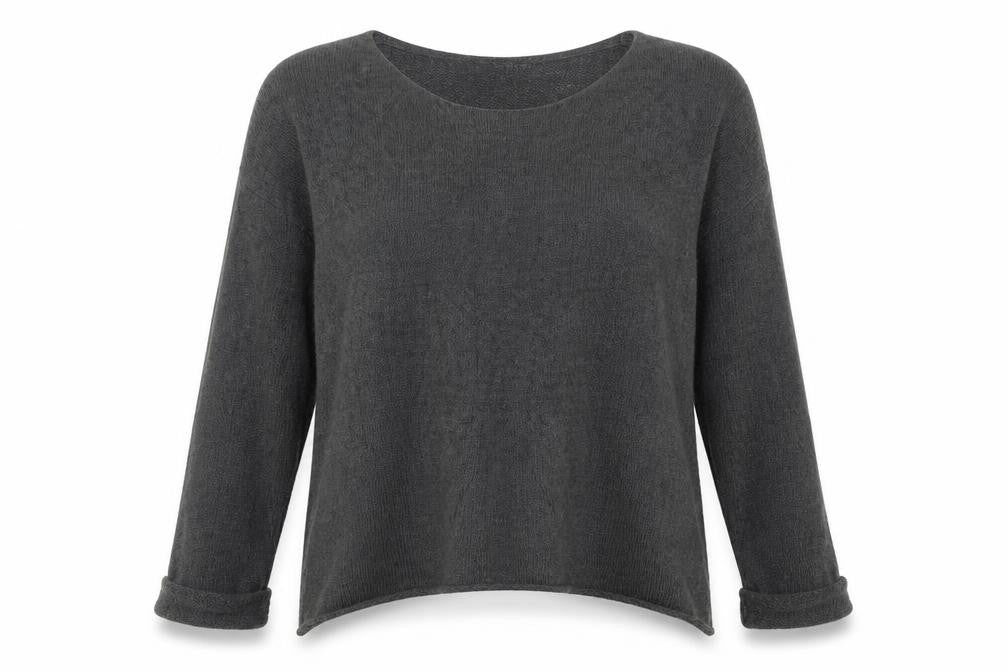 H&M Womens Grey Boat Neck Acrylic Pullover Jumper Size S