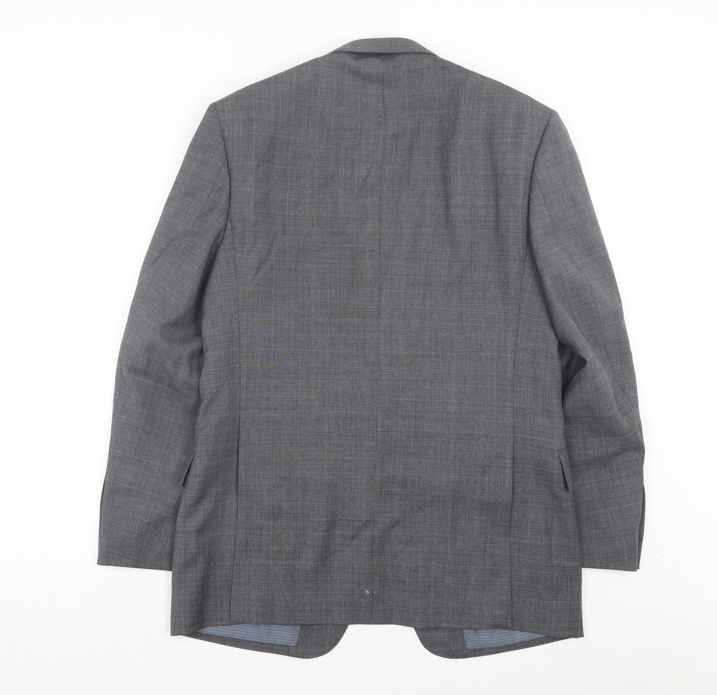 Marks and Spencer Mens Grey Plaid Wool Jacket Suit Jacket Size 40