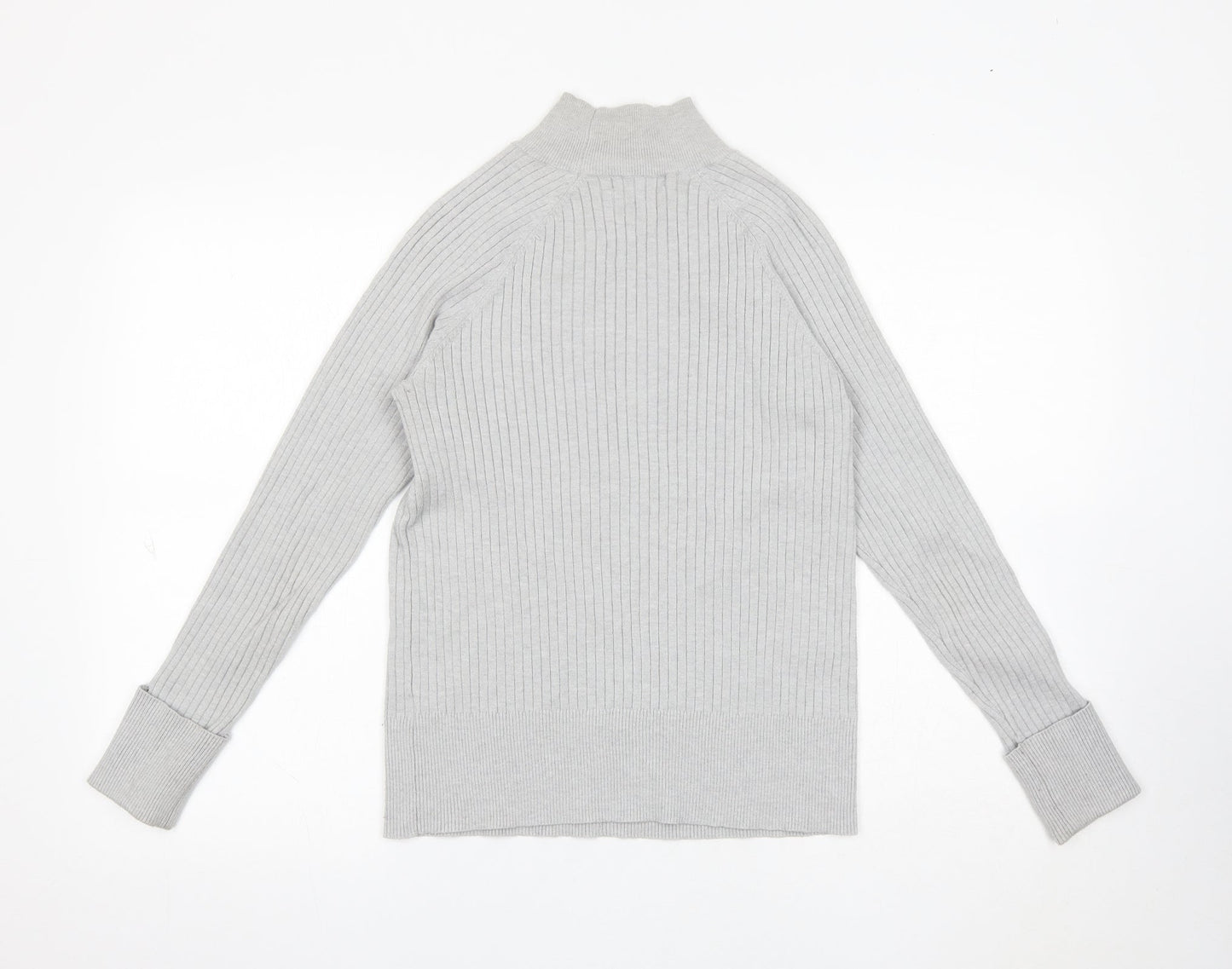 Peyton Primrose Womens Grey High Neck Rayon Pullover Jumper Size S