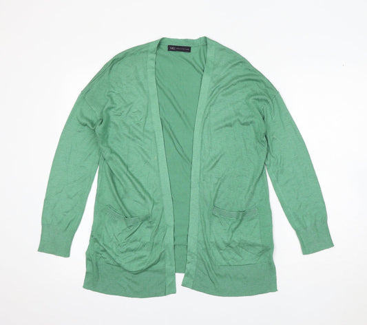 Marks and Spencer Womens Green V-Neck Acrylic Cardigan Jumper Size S