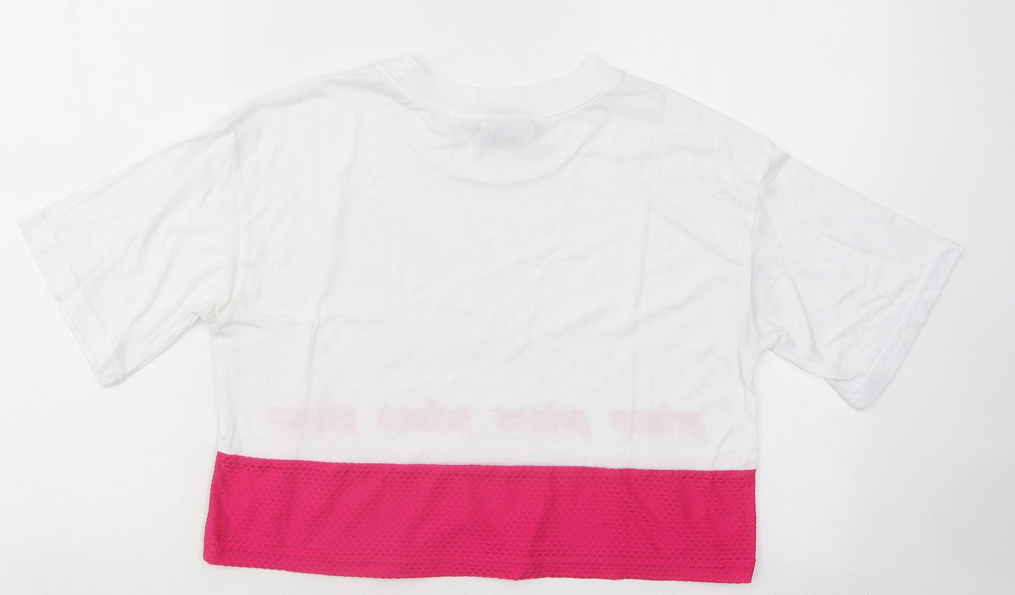 Primark Womens White Cotton Basic T-Shirt Size 6 Round Neck - Prince