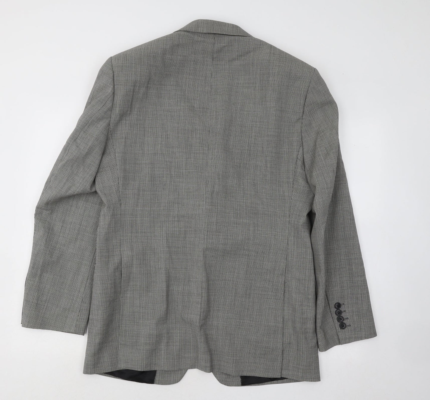 Marks and Spencer Mens Grey Geometric Wool Jacket Suit Jacket Size 40
