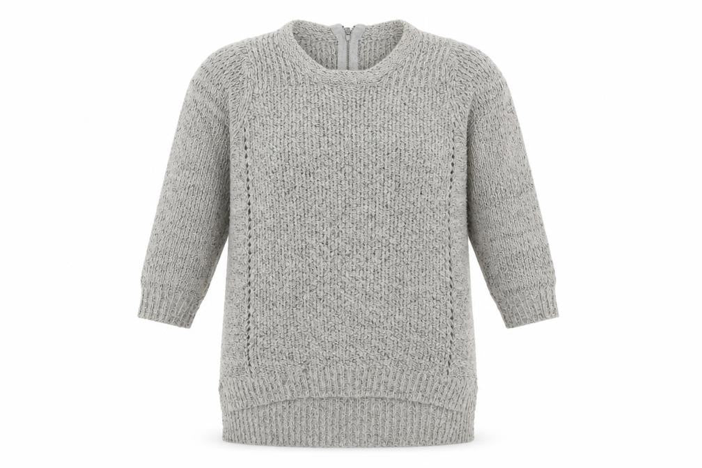 Indigo Womens Grey Round Neck Acrylic Pullover Jumper Size XL