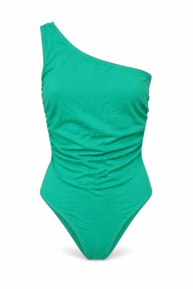SheIn Womens Green Viscose Bodysuit One-Piece Size S Snap