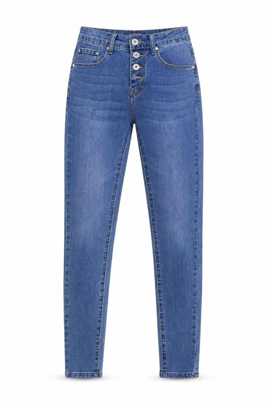 Estee Brown Womens Blue Cotton Skinny Jeans Size XS L29 in Regular Button