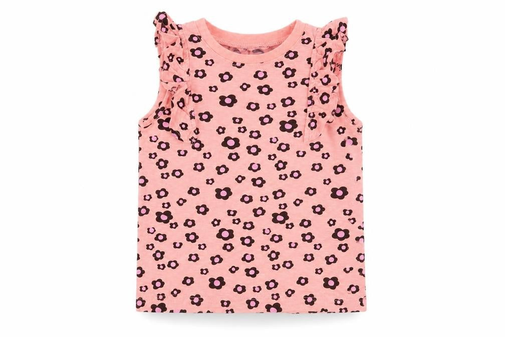 Dunnes Stores Girls Pink Floral Cotton Pullover Tank Size 3-4 Years Crew Neck Pullover