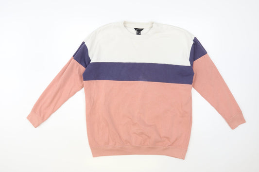 New Look Womens Multicoloured Colourblock Cotton Pullover Sweatshirt Size S Pullover
