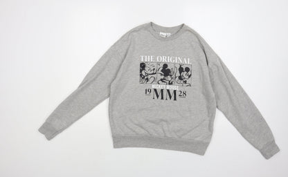 Preloved Primark Womens Grey Cotton Pullover Sweatshirt Size 6 Pullover - Mickey Mouse - Front