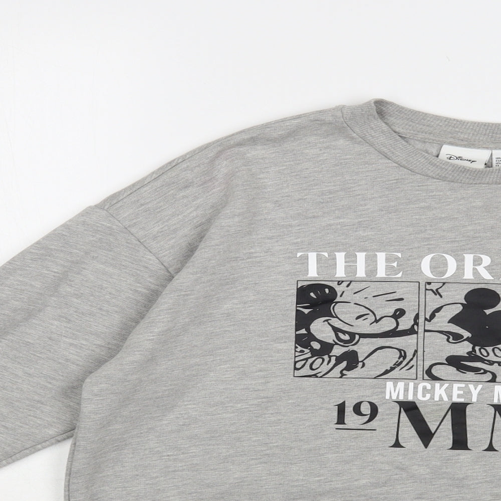 Primark Womens Grey Cotton Pullover Sweatshirt Size 6 Pullover - Mickey Mouse