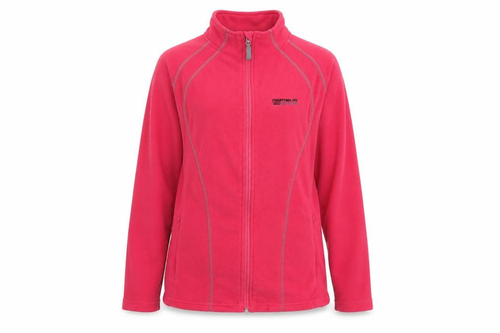 Mountain Life Womens Pink Polyester Full Zip Sweatshirt Size 12 Zip