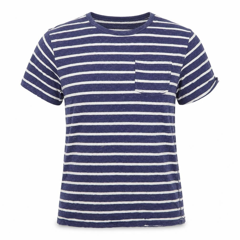 NEXT Womens Blue Striped Cotton Basic T-Shirt Size S Round Neck