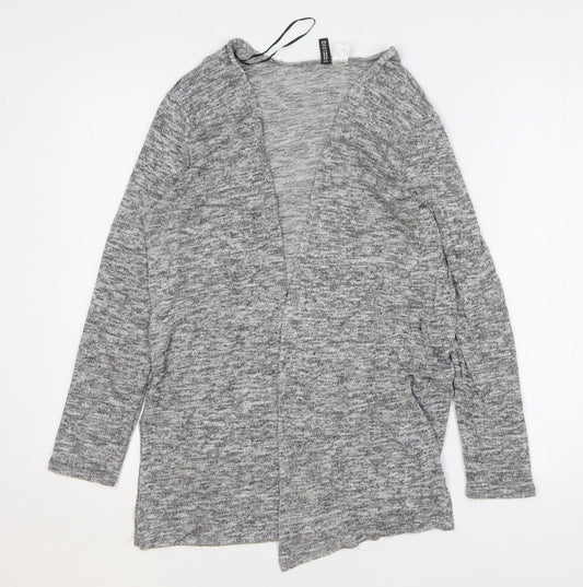 H&M Womens Grey V-Neck Polyester Cardigan Jumper Size M