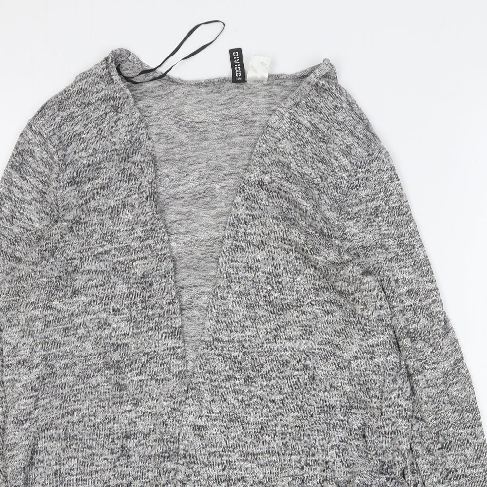 H&M Womens Grey V-Neck Polyester Cardigan Jumper Size M