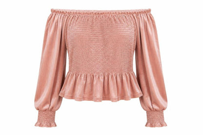 Primark Womens Pink Polyester Basic Blouse Size 10 Off the Shoulder