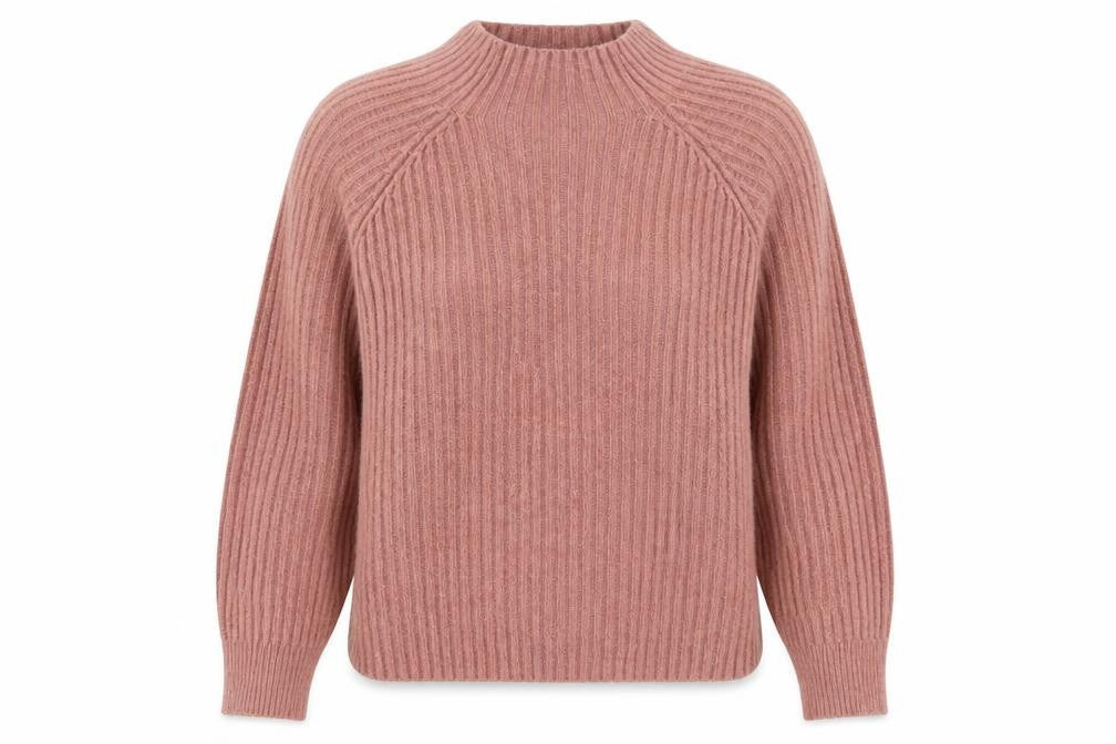 Boohoo Womens Pink High Neck Polyester Pullover Jumper Size M