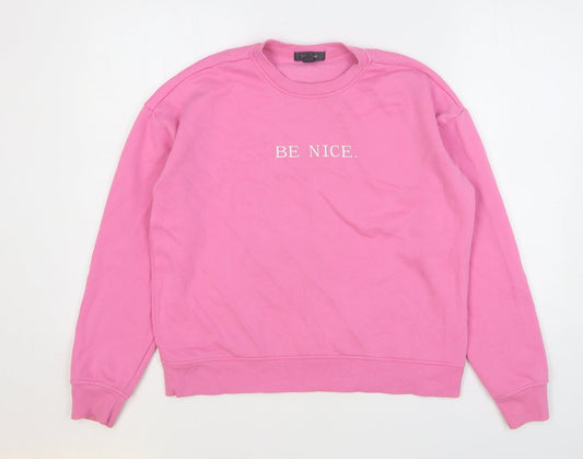 Primark Womens Pink Cotton Pullover Sweatshirt Size 6 Pullover - Be Nice
