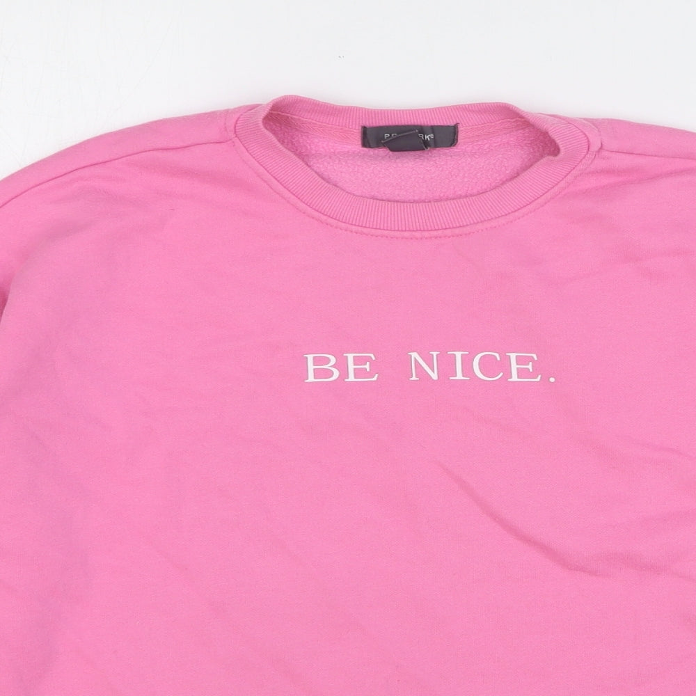 Primark Womens Pink Cotton Pullover Sweatshirt Size 6 Pullover - Be Nice