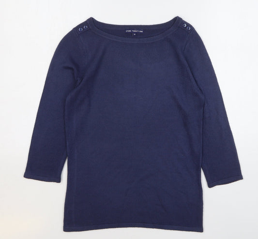 Store Twenty One Womens Blue Round Neck Acrylic Pullover Jumper Size 10