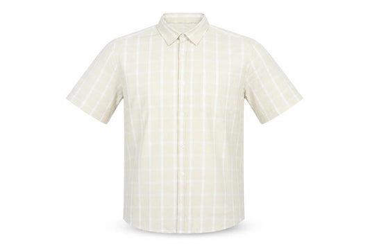 Lincoln Mens Yellow Plaid Polyester Button-Up Size M Collared Button