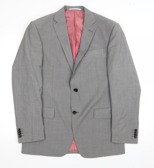 Marks and Spencer Mens Grey Wool Jacket Blazer Size 38