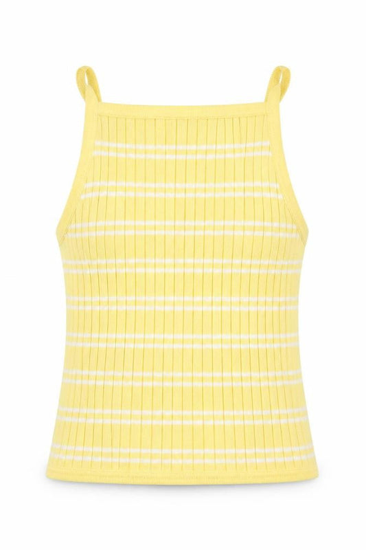 H&M Girls Yellow Striped Camisole Tank Size 10-11 Years Square Neck