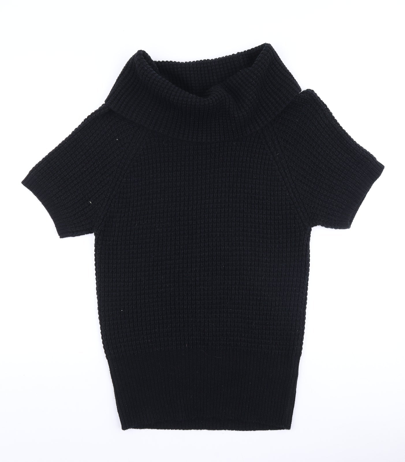 ESMARA Womens Black Polyester Basic T-Shirt Size M Roll Neck