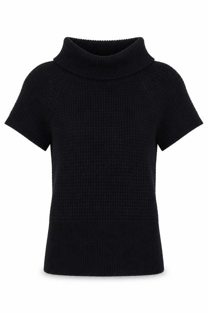 ESMARA Womens Black Polyester Basic T-Shirt Size M Roll Neck