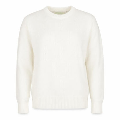 Jonathan Miller Womens Ivory Round Neck Acrylic Pullover Jumper Size M