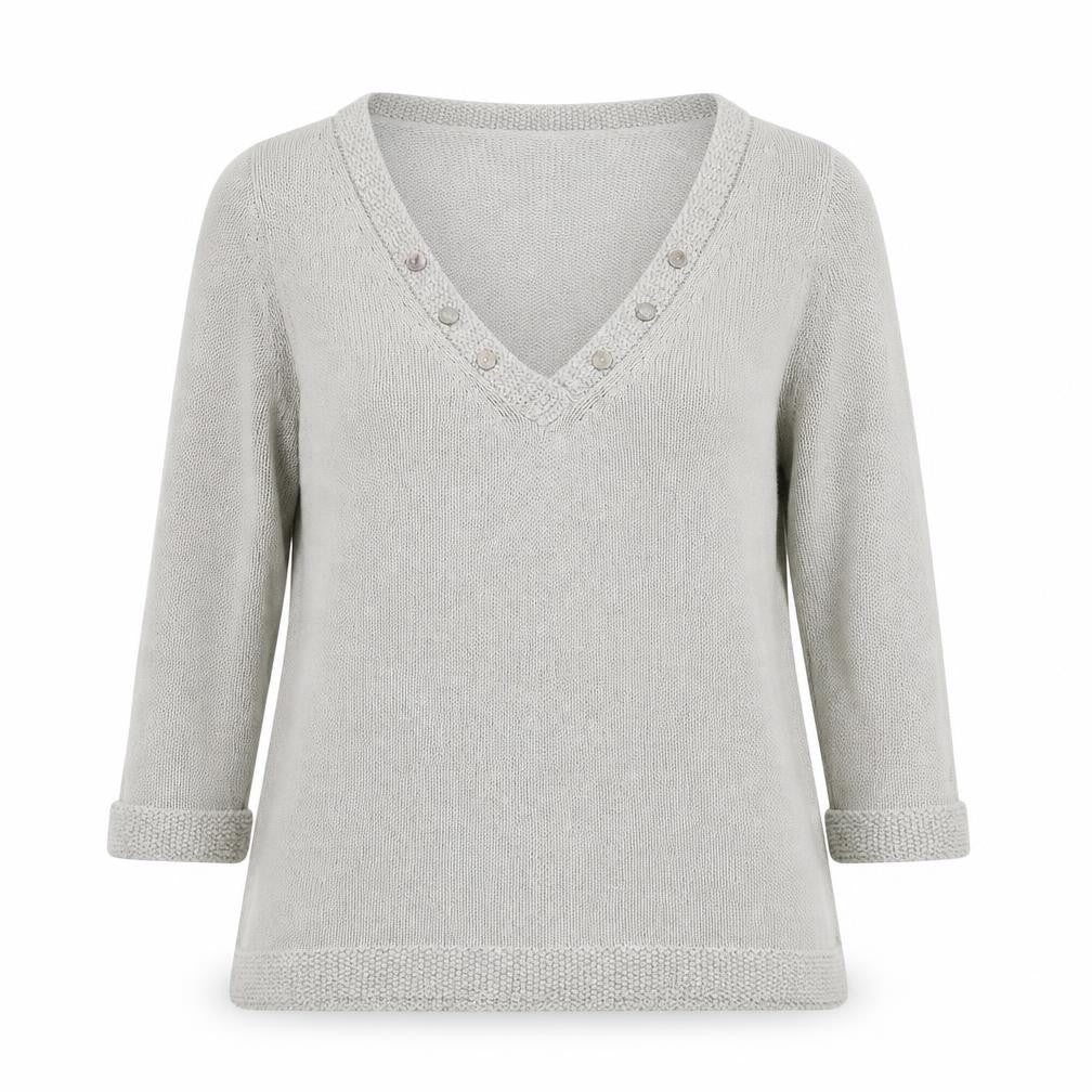 Marks & Spencer Womens Grey V-Neck Acrylic Pullover Jumper Size 12