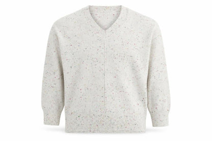 F&F Mens Multicoloured V-Neck Geometric Polyester Pullover Jumper Size L