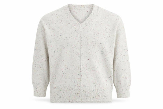 F&F Mens Multicoloured V-Neck Geometric Polyester Pullover Jumper Size L