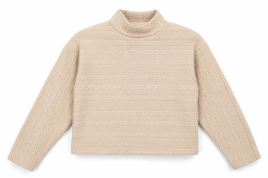 New Look Womens Beige Geometric Polyester Pullover Sweatshirt Size L Pullover