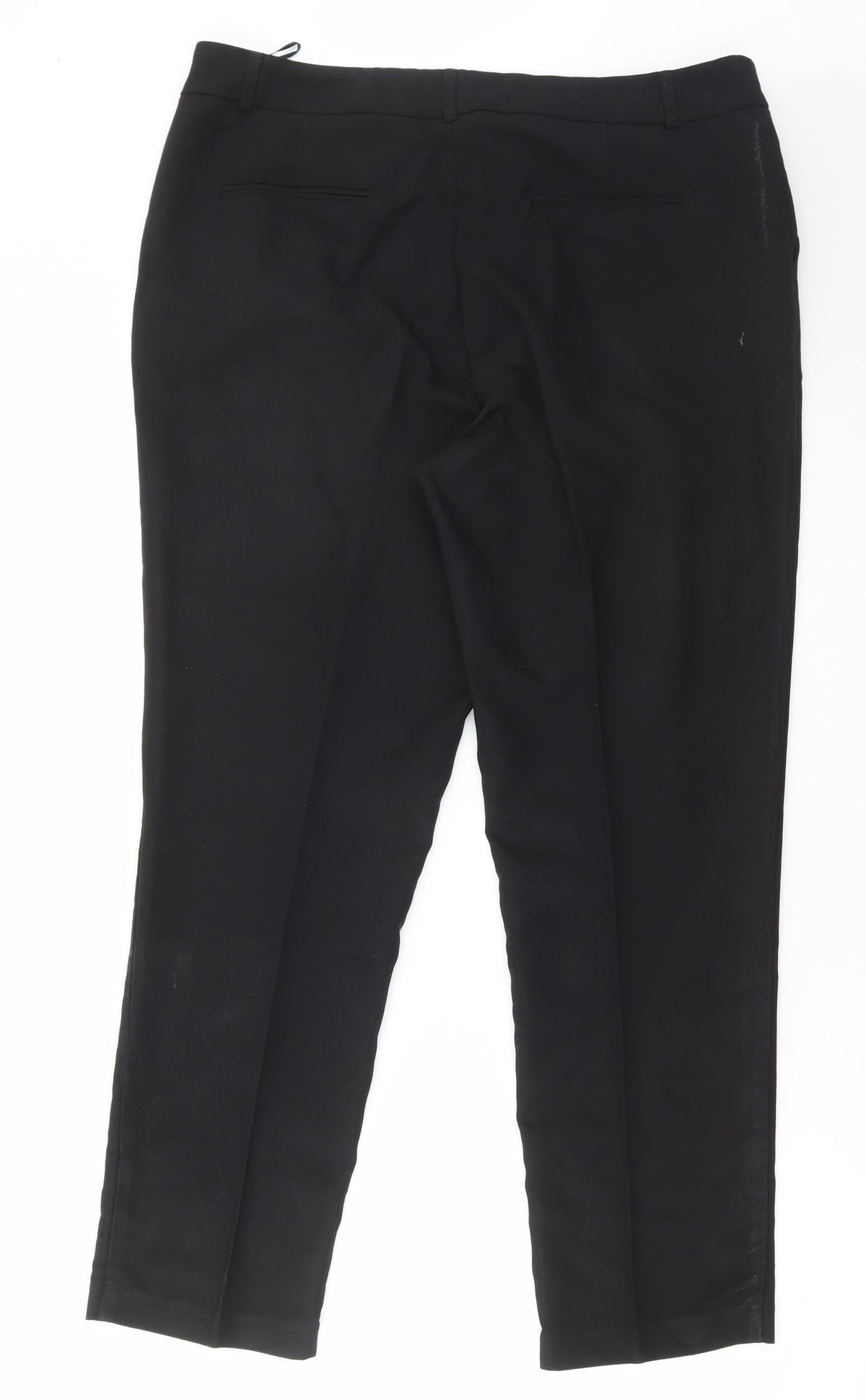 Preworn Womens Black Polyester Trousers Size 36 in L29 in Regular Hook & Eye